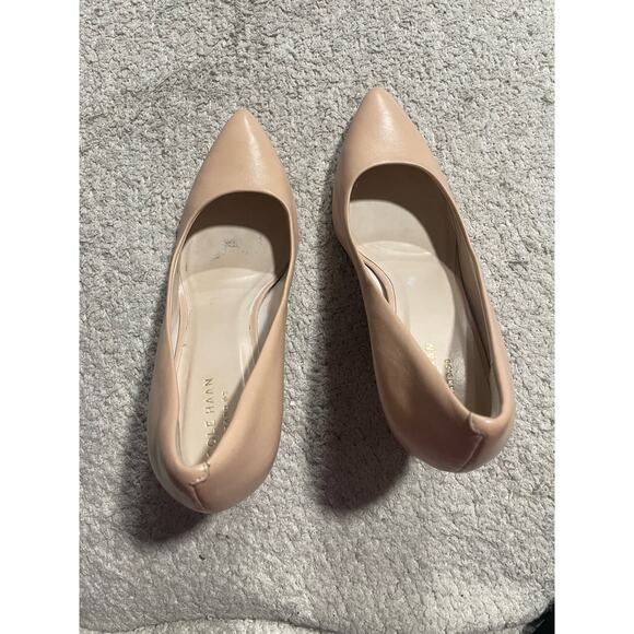 Cole Haan Womens 8.5 B Grand.0S Abigail Nude Pointed Toe Leather Heels W04840 - Picture 10 of 12